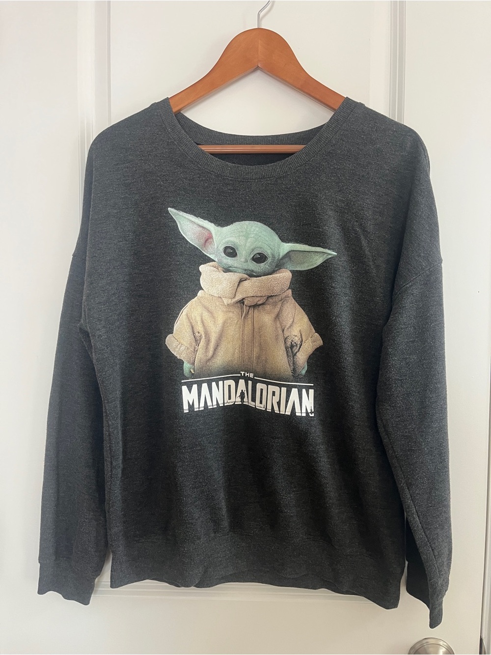 Star Wars Grogu Graphic Crewneck Sweater - Dark Gray
